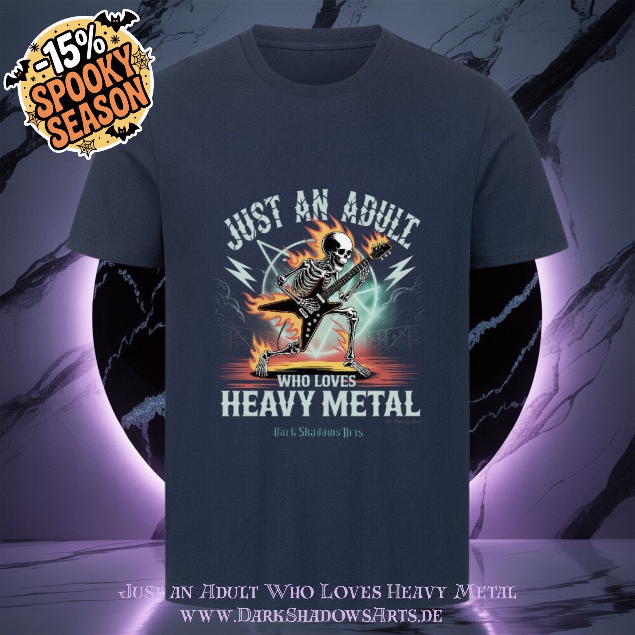Just an Adult Who Loves Heavy Metal - HigherBlanks Premium T-Shirt | T-Shirt | Dark Shadows Arts