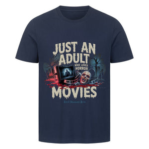 Just an Adult Who Loves Horror Movies - HigherBlanks Premium T-Shirt | T-Shirt | Dark Shadows Arts