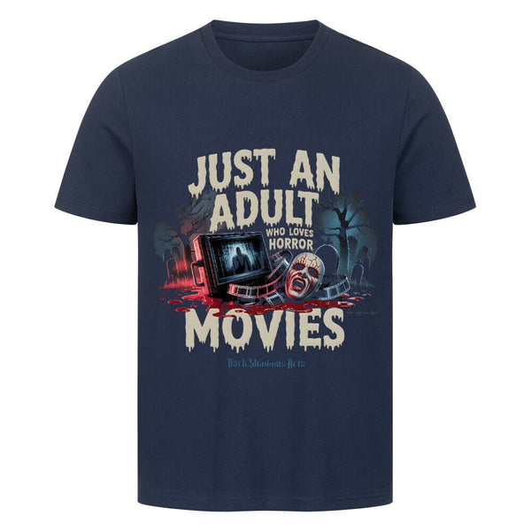 Just an Adult Who Loves Horror Movies - HigherBlanks Premium T-Shirt | T-Shirt | Dark Shadows Arts