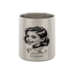 Kleine Vampirin mit Frechmut - Edelstahl - Tasse mit Karabiner | Mug | Dark Shadows Arts