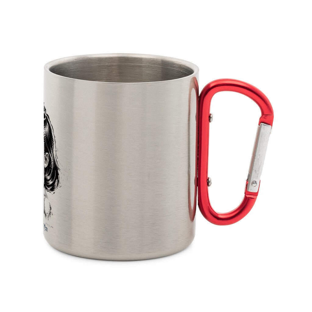 Kleine Vampirin mit Frechmut - Edelstahl - Tasse mit Karabiner | Mug | Dark Shadows Arts