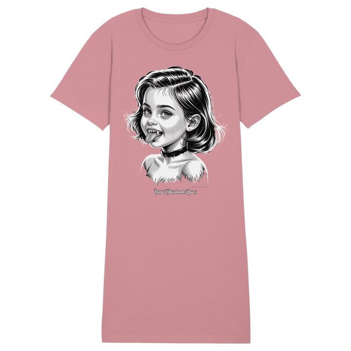 Kleine Vampirin mit Frechmut - Ladies Organic Shirt Dress - Ladies Organic Shirt Dress | Lady - Shirts | Dark Shadows Arts