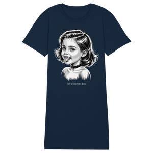 Kleine Vampirin mit Frechmut - Ladies Organic Shirt Dress - Ladies Organic Shirt Dress | Lady - Shirts | Dark Shadows Arts