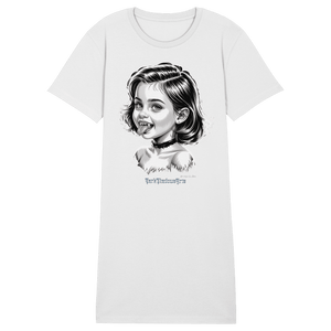 Kleine Vampirin mit Frechmut - Ladies Organic Shirt Dress - Ladies Organic Shirt Dress | Lady - Shirts | Dark Shadows Arts