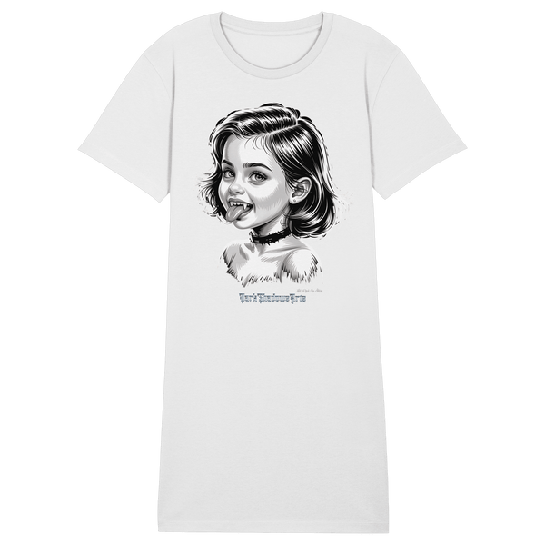 Kleine Vampirin mit Frechmut - Ladies Organic Shirt Dress - Ladies Organic Shirt Dress | Lady - Shirts | Dark Shadows Arts