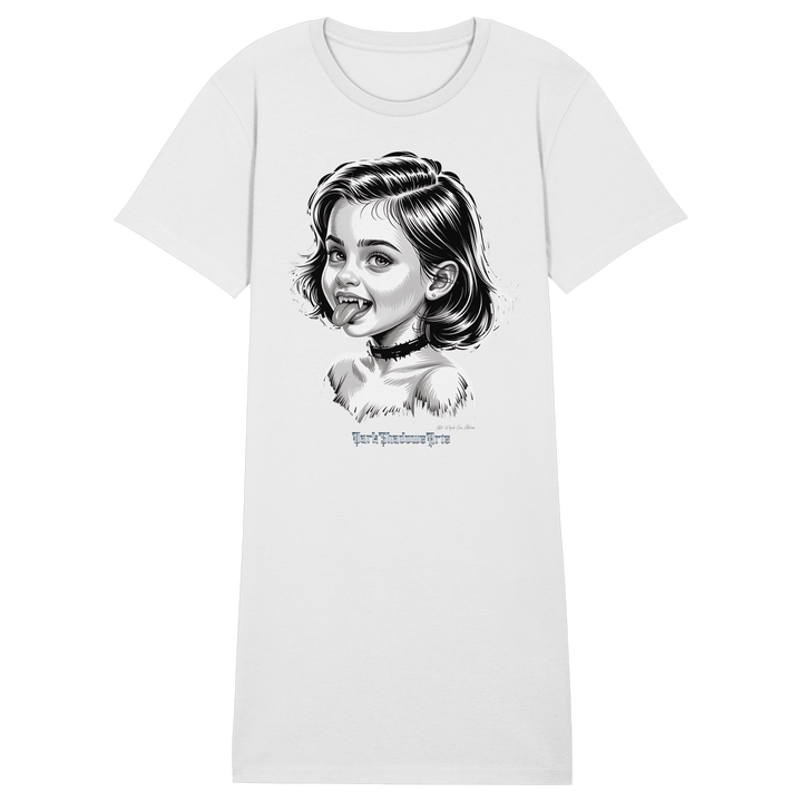 Kleine Vampirin mit Frechmut - Ladies Organic Shirt Dress - Ladies Organic Shirt Dress | Lady - Shirts | Dark Shadows Arts