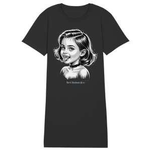 Kleine Vampirin mit Frechmut - Ladies Organic Shirt Dress - Ladies Organic Shirt Dress | Lady - Shirts | Dark Shadows Arts