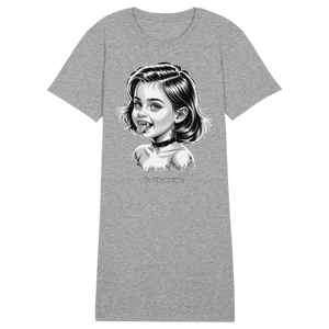 Kleine Vampirin mit Frechmut - Ladies Organic Shirt Dress - Ladies Organic Shirt Dress | Lady - Shirts | Dark Shadows Arts