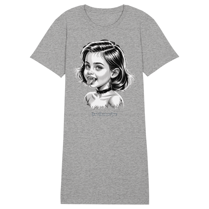 Kleine Vampirin mit Frechmut - Ladies Organic Shirt Dress - Ladies Organic Shirt Dress | Lady - Shirts | Dark Shadows Arts