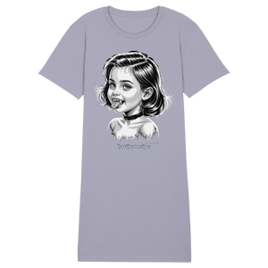 Kleine Vampirin mit Frechmut - Ladies Organic Shirt Dress - Ladies Organic Shirt Dress | Lady - Shirts | Dark Shadows Arts