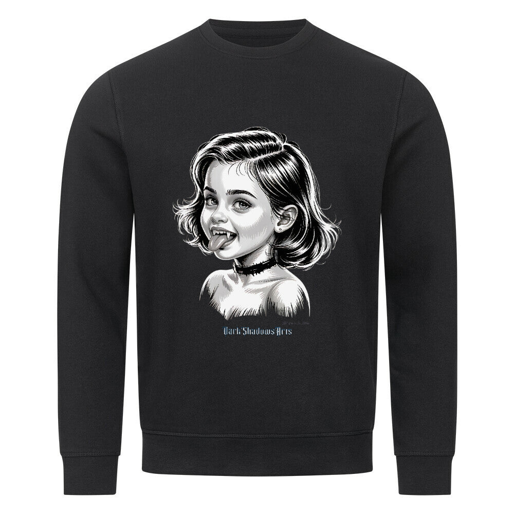 Kleine Vampirin mit Frechmut - Premium Organic Sweatshirt | Sweatshirt | Dark Shadows Arts