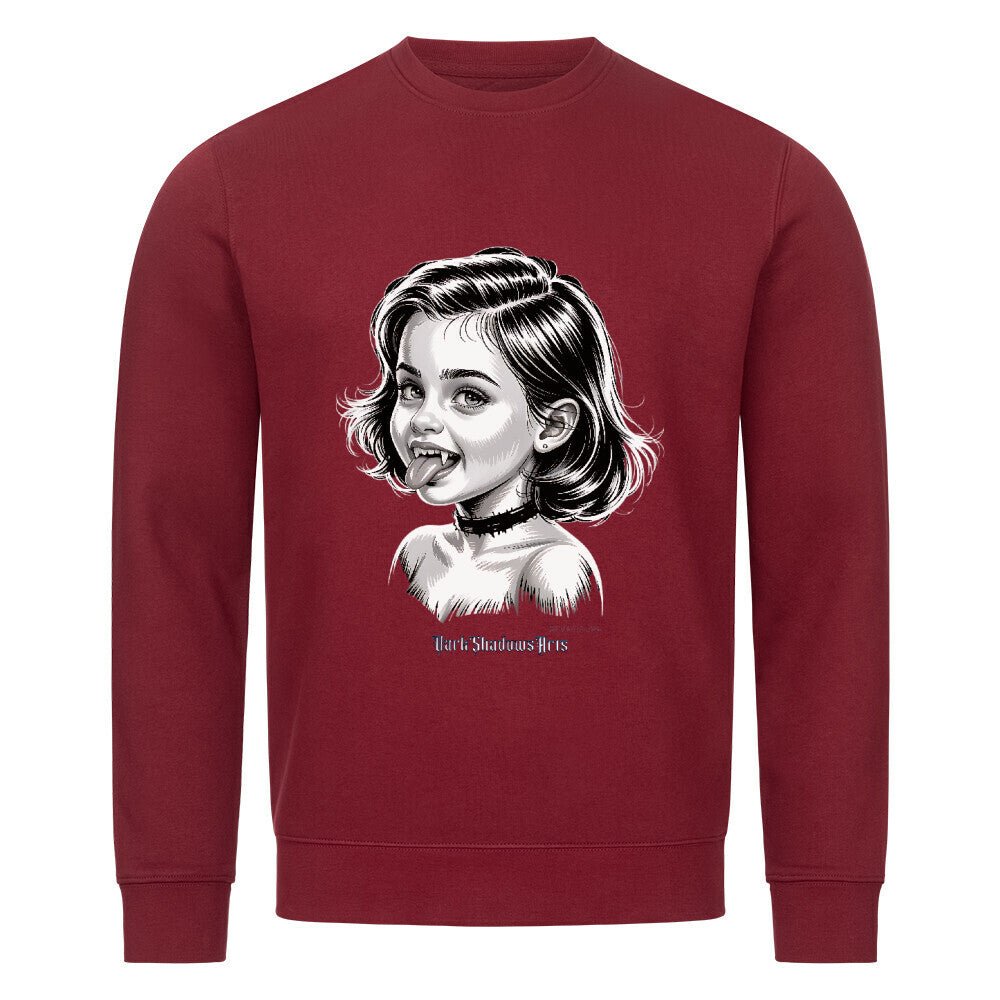 Kleine Vampirin mit Frechmut - Premium Organic Sweatshirt | Sweatshirt | Dark Shadows Arts