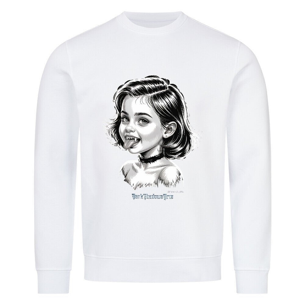 Kleine Vampirin mit Frechmut - Premium Organic Sweatshirt | Sweatshirt | Dark Shadows Arts