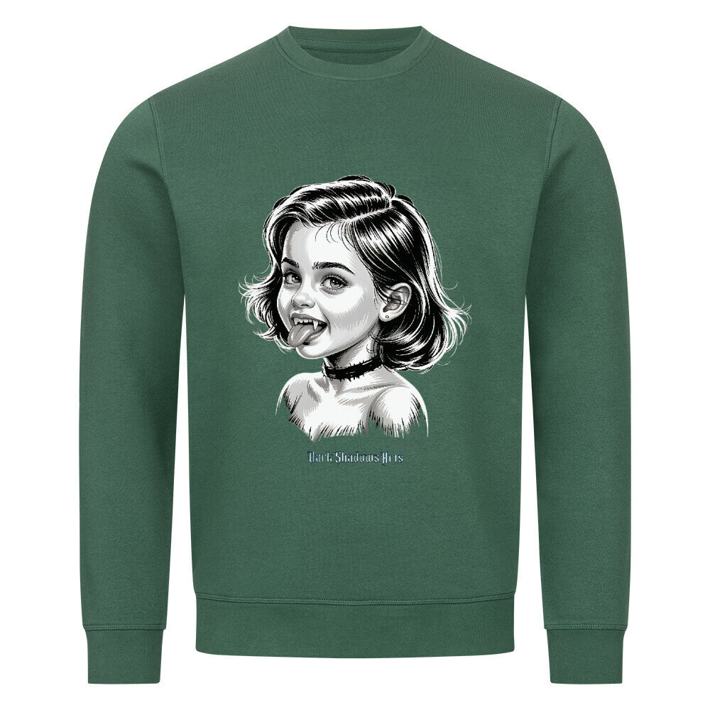 Kleine Vampirin mit Frechmut - Premium Organic Sweatshirt | Sweatshirt | Dark Shadows Arts