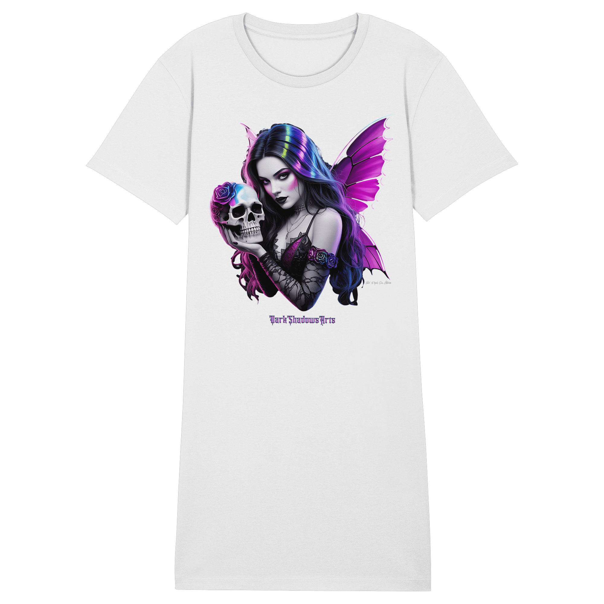 Königin der Schattenflügel - Ladies Organic Shirt Dress - Ladies Organic Shirt Dress | Lady - Shirts | Dark Shadows Arts
