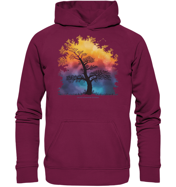 Licht & Schatten – Magische Baumlandschaft mit Sternbild - Basic Unisex Hoodie | Hoodies | Dark Shadows Arts