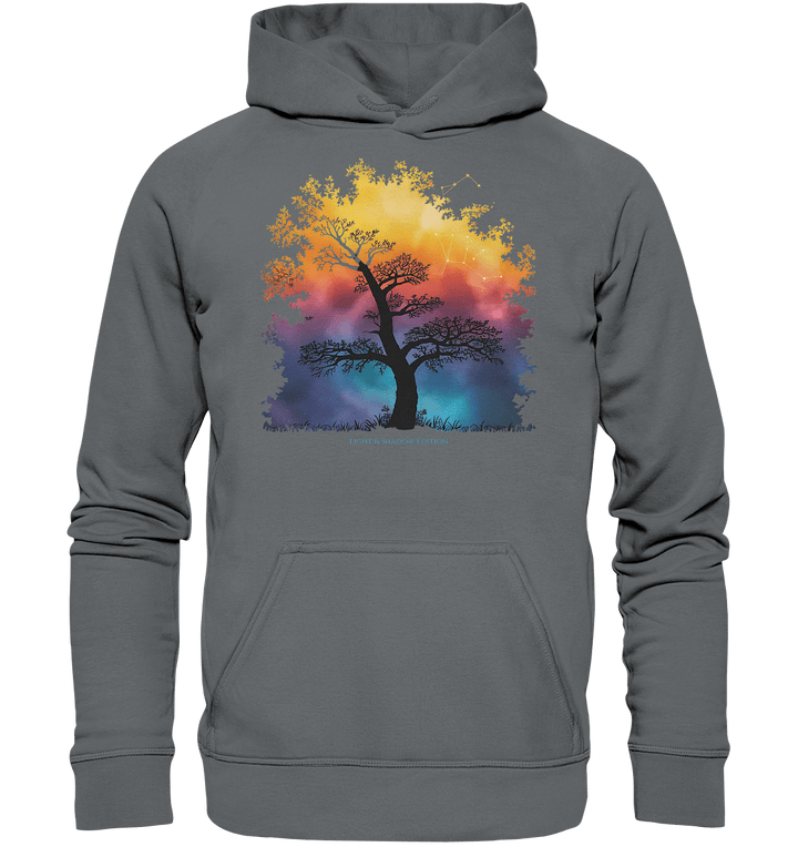 Licht & Schatten – Magische Baumlandschaft mit Sternbild - Basic Unisex Hoodie | Hoodies | Dark Shadows Arts
