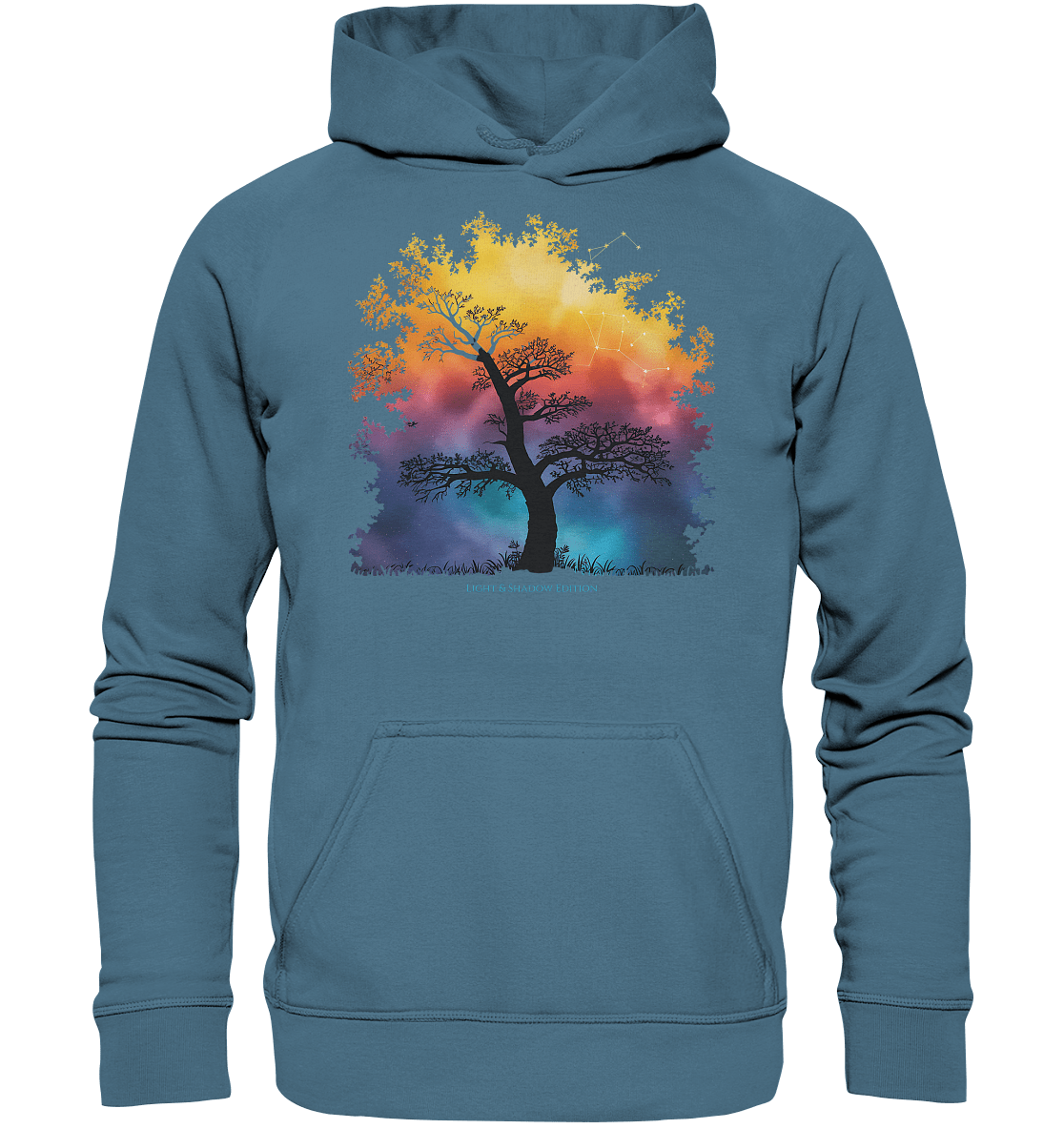 Licht & Schatten – Magische Baumlandschaft mit Sternbild - Basic Unisex Hoodie | Hoodies | Dark Shadows Arts