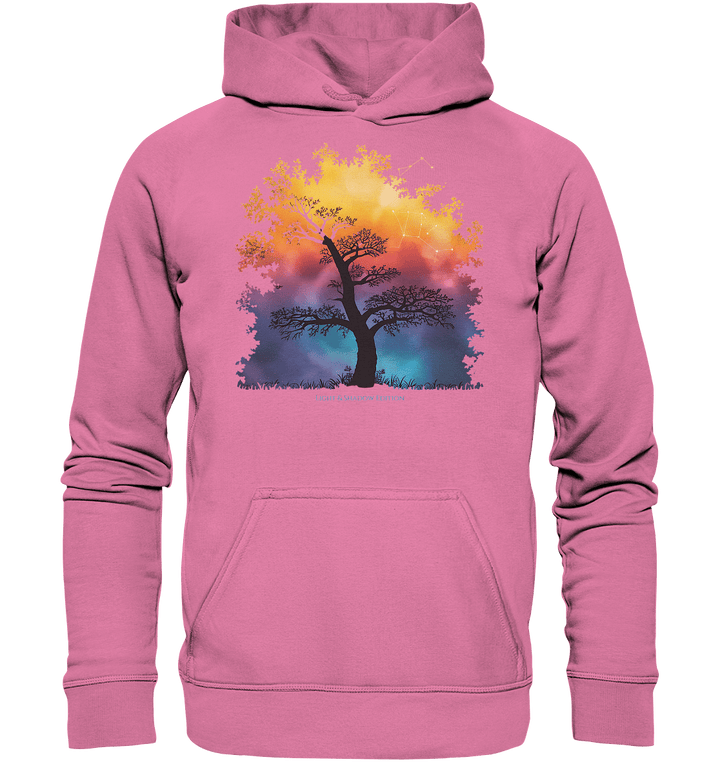 Licht & Schatten – Magische Baumlandschaft mit Sternbild - Basic Unisex Hoodie | Hoodies | Dark Shadows Arts