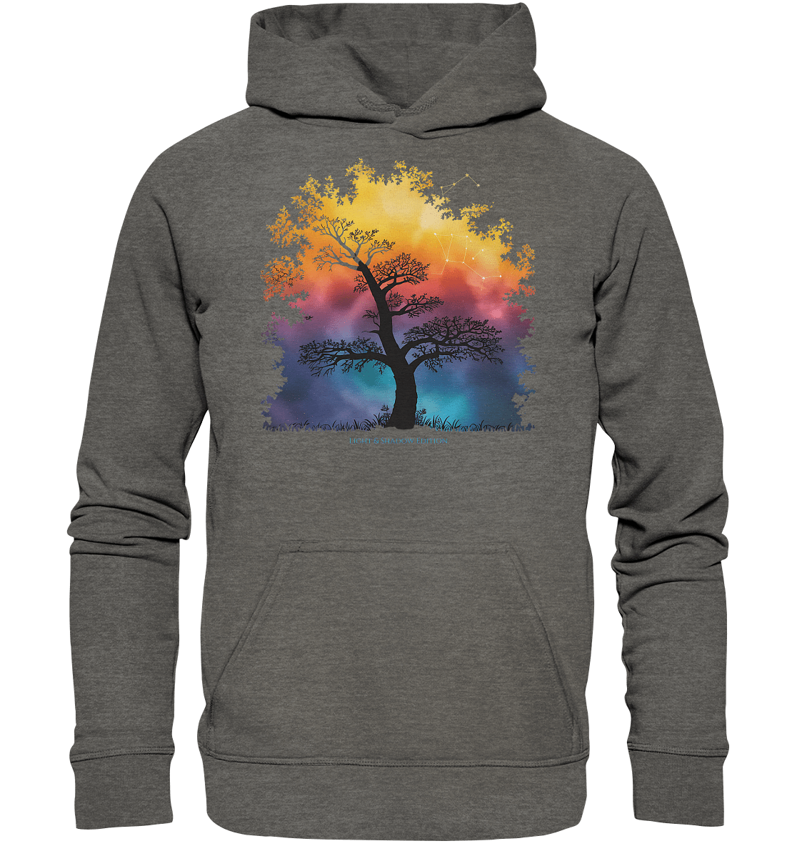 Licht & Schatten – Magische Baumlandschaft mit Sternbild - Basic Unisex Hoodie | Hoodies | Dark Shadows Arts