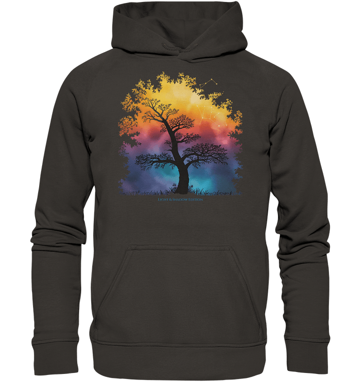 Licht & Schatten – Magische Baumlandschaft mit Sternbild - Basic Unisex Hoodie | Hoodies | Dark Shadows Arts