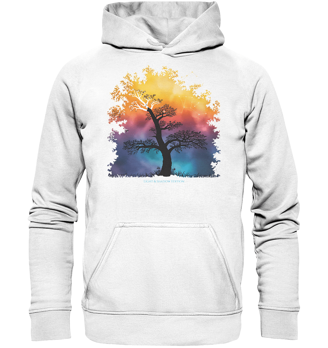 Licht & Schatten – Magische Baumlandschaft mit Sternbild - Basic Unisex Hoodie | Hoodies | Dark Shadows Arts