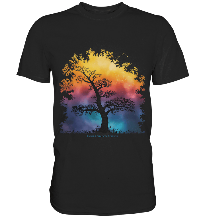 Licht & Schatten – Magische Baumlandschaft mit Sternbild - Premium Shirt | Unisex - Shirts | Dark Shadows Arts