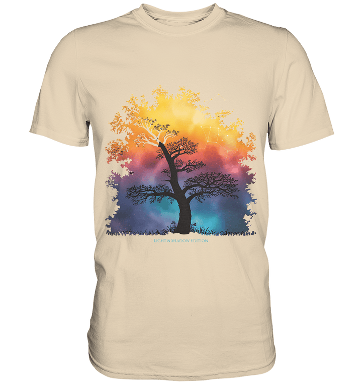 Licht & Schatten – Magische Baumlandschaft mit Sternbild - Premium Shirt | Unisex - Shirts | Dark Shadows Arts