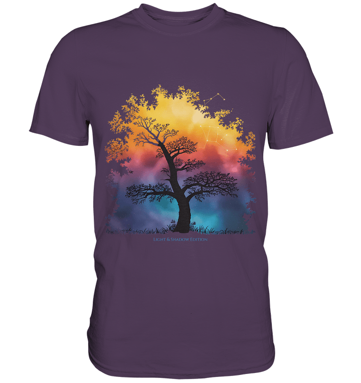 Licht & Schatten – Magische Baumlandschaft mit Sternbild - Premium Shirt | Unisex - Shirts | Dark Shadows Arts