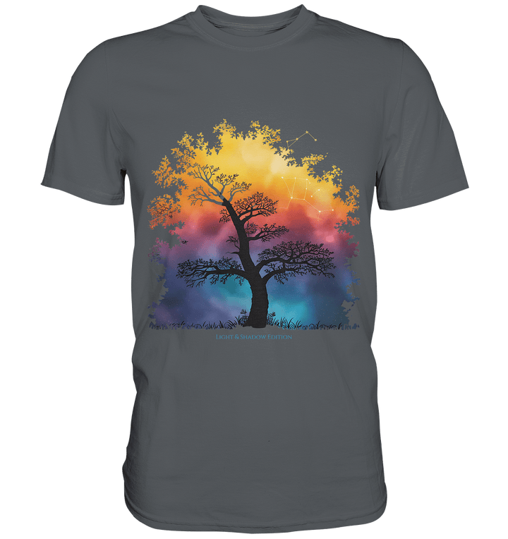 Licht & Schatten – Magische Baumlandschaft mit Sternbild - Premium Shirt | Unisex - Shirts | Dark Shadows Arts