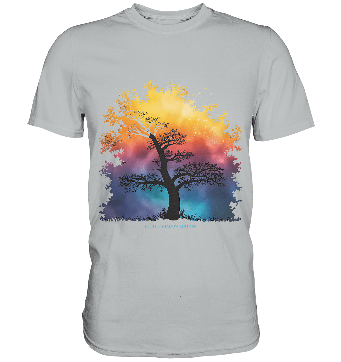 Licht & Schatten – Magische Baumlandschaft mit Sternbild - Premium Shirt | Unisex - Shirts | Dark Shadows Arts