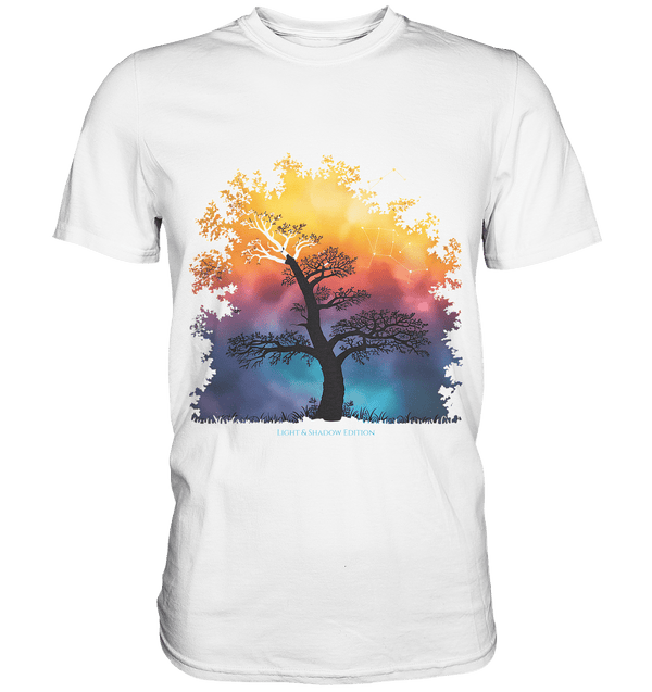 Licht & Schatten – Magische Baumlandschaft mit Sternbild - Premium Shirt | Unisex - Shirts | Dark Shadows Arts