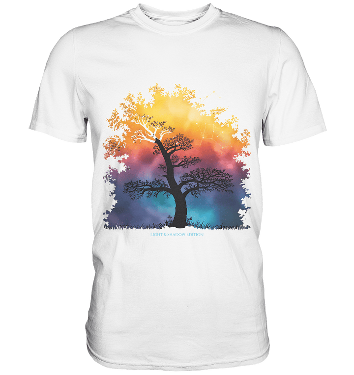 Licht & Schatten – Magische Baumlandschaft mit Sternbild - Premium Shirt | Unisex - Shirts | Dark Shadows Arts
