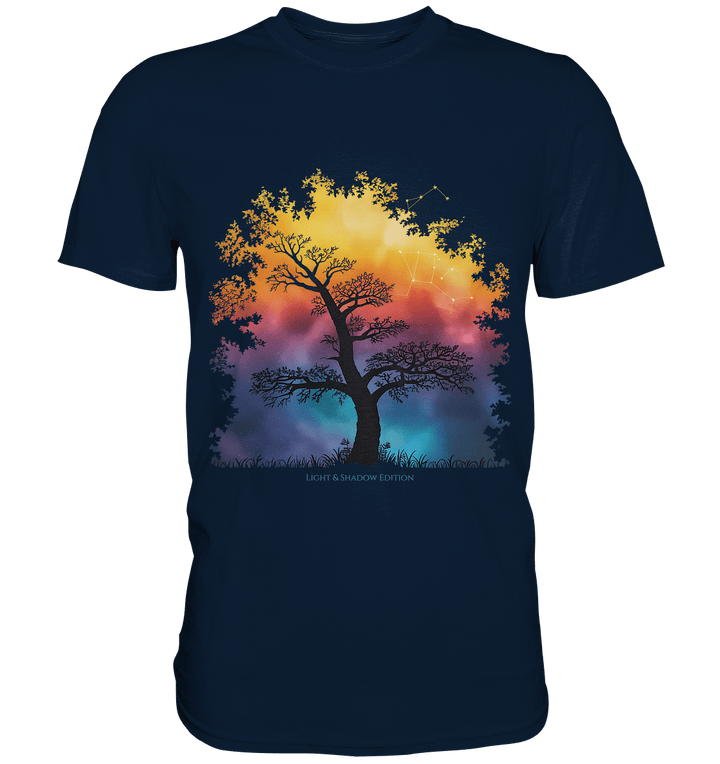 Licht & Schatten – Magische Baumlandschaft mit Sternbild - Premium Shirt | Unisex - Shirts | Dark Shadows Arts