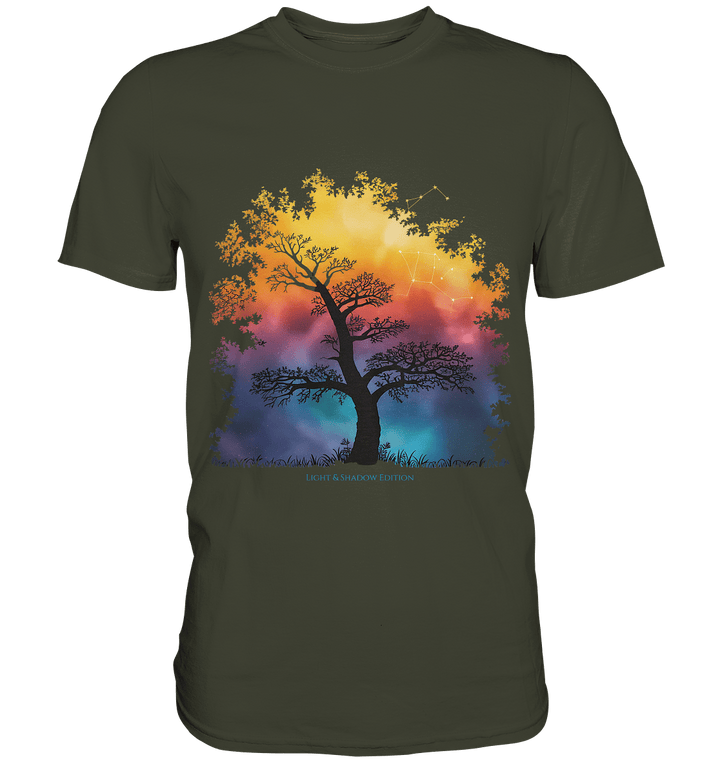 Licht & Schatten – Magische Baumlandschaft mit Sternbild - Premium Shirt | Unisex - Shirts | Dark Shadows Arts