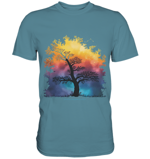 Licht & Schatten – Magische Baumlandschaft mit Sternbild - Premium Shirt | Unisex - Shirts | Dark Shadows Arts