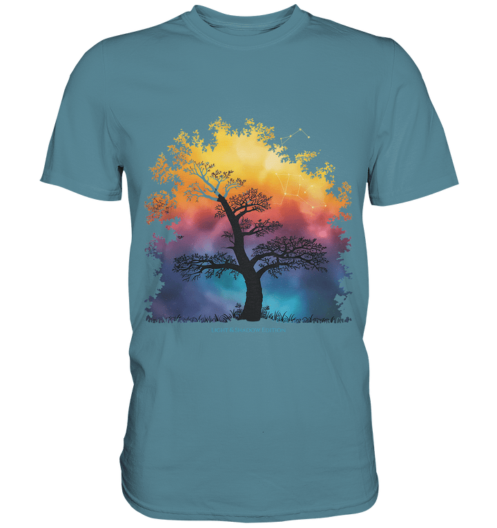 Licht & Schatten – Magische Baumlandschaft mit Sternbild - Premium Shirt | Unisex - Shirts | Dark Shadows Arts