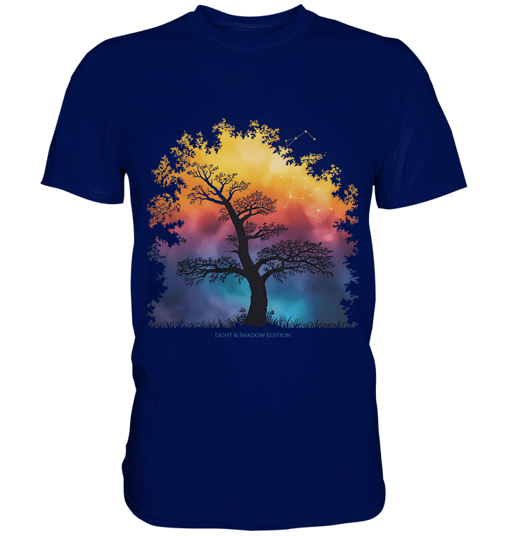 Licht & Schatten – Magische Baumlandschaft mit Sternbild - Premium Shirt | Unisex - Shirts | Dark Shadows Arts