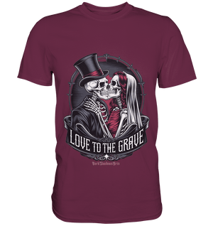 Liebe bis zum Grab - Gothic - Hochzeit mit Skeletten - Premium Shirt | Unisex - Shirts | Dark Shadows Arts