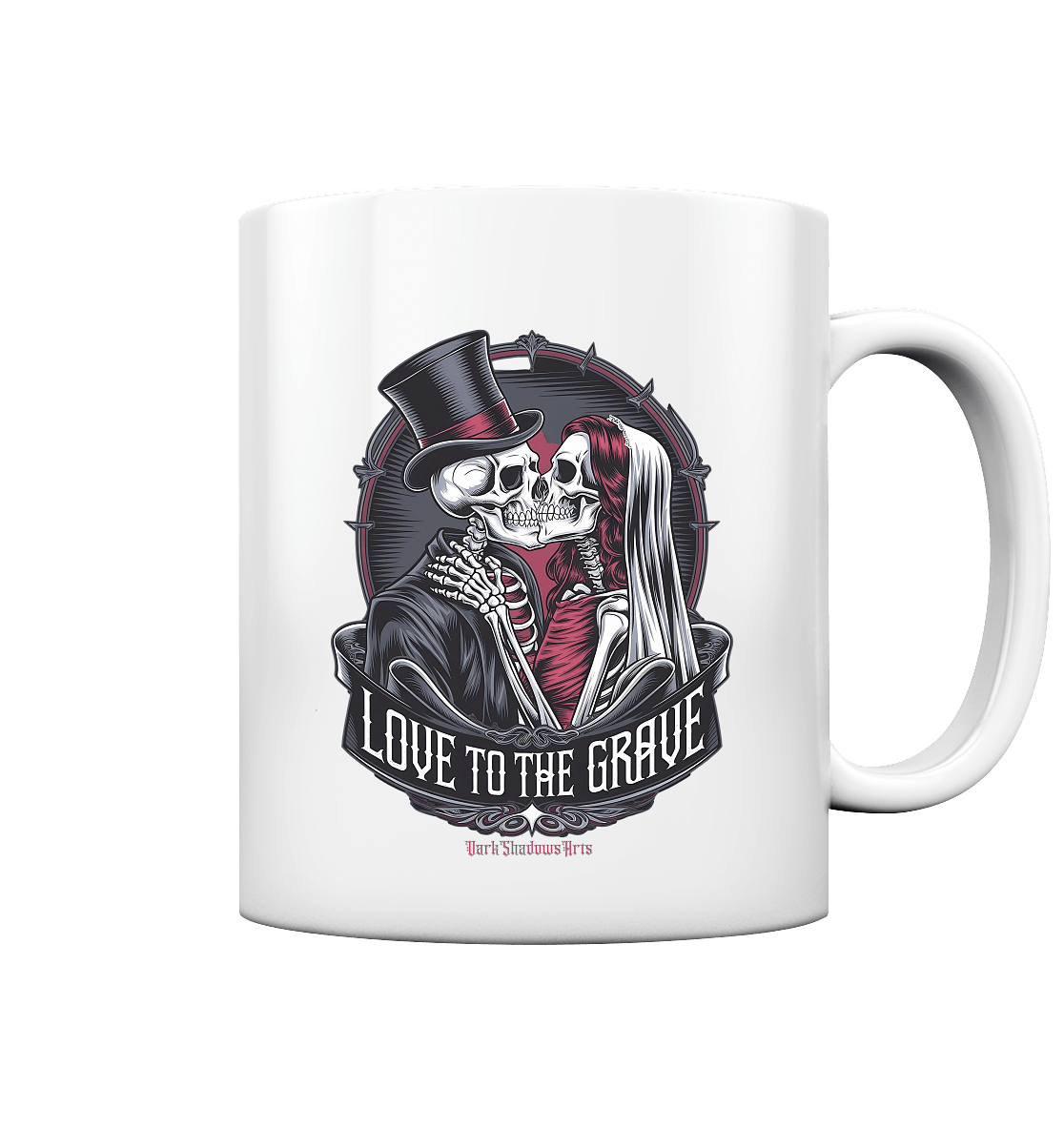 Liebe bis zum Grab - Gothic - Hochzeit mit Skeletten - Tasse glossy | Trinkgefäße | Dark Shadows Arts