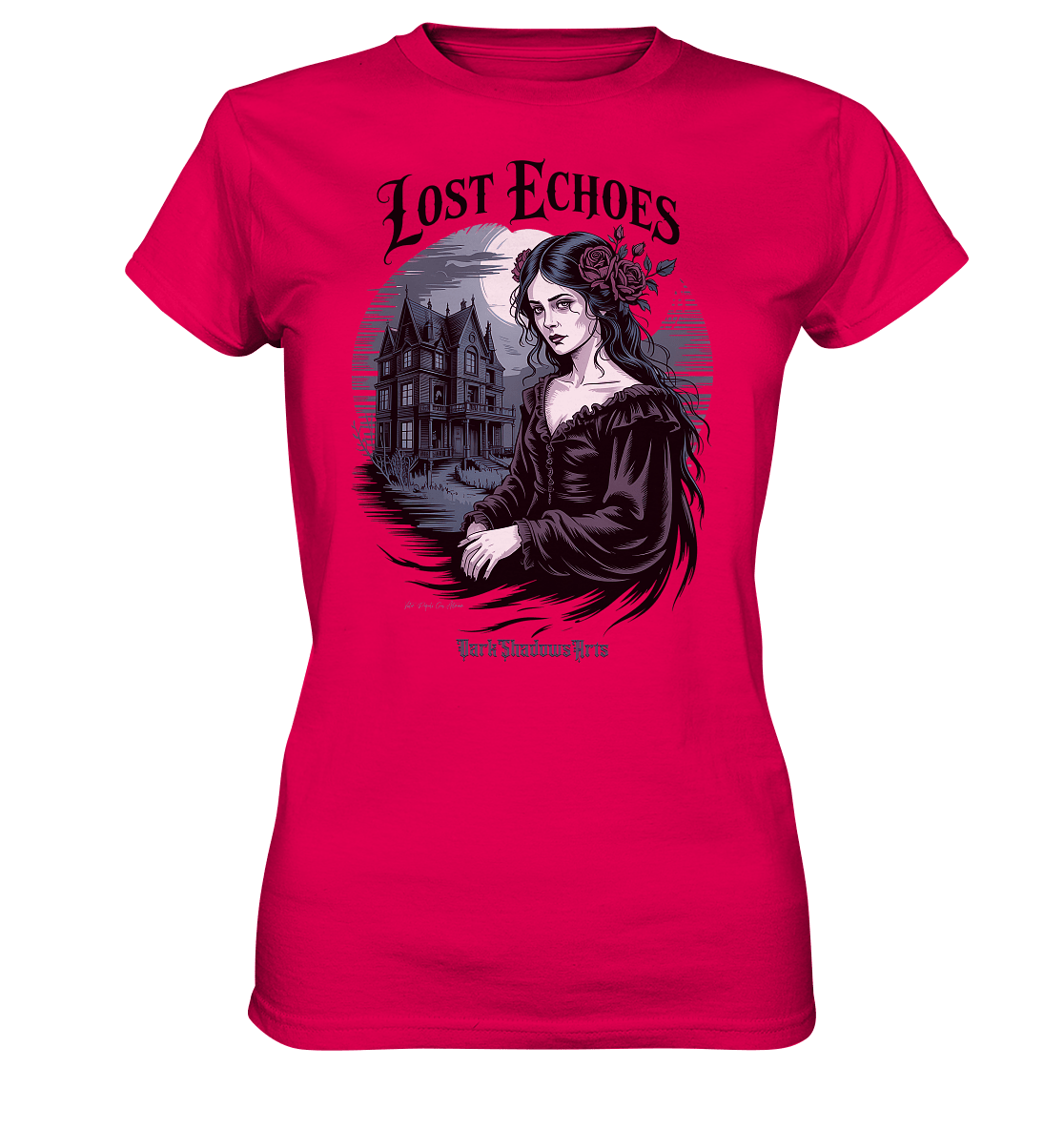 Lost Echoes – Geisterhafte Schönheit vor verlassener Villa im Gothic - Stil - Ladies Premium Shirt | Lady - Shirts | Dark Shadows Arts