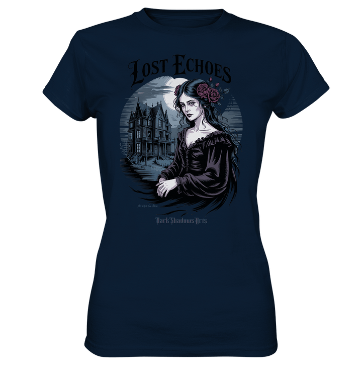 Lost Echoes – Geisterhafte Schönheit vor verlassener Villa im Gothic - Stil - Ladies Premium Shirt | Lady - Shirts | Dark Shadows Arts