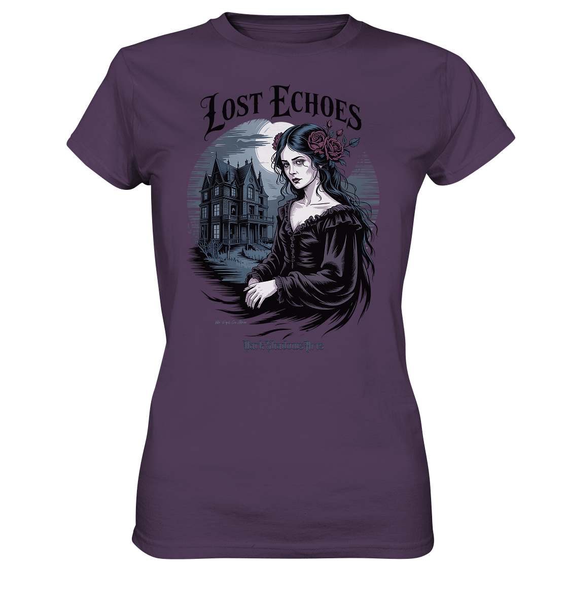 Lost Echoes – Geisterhafte Schönheit vor verlassener Villa im Gothic - Stil - Ladies Premium Shirt | Lady - Shirts | Dark Shadows Arts