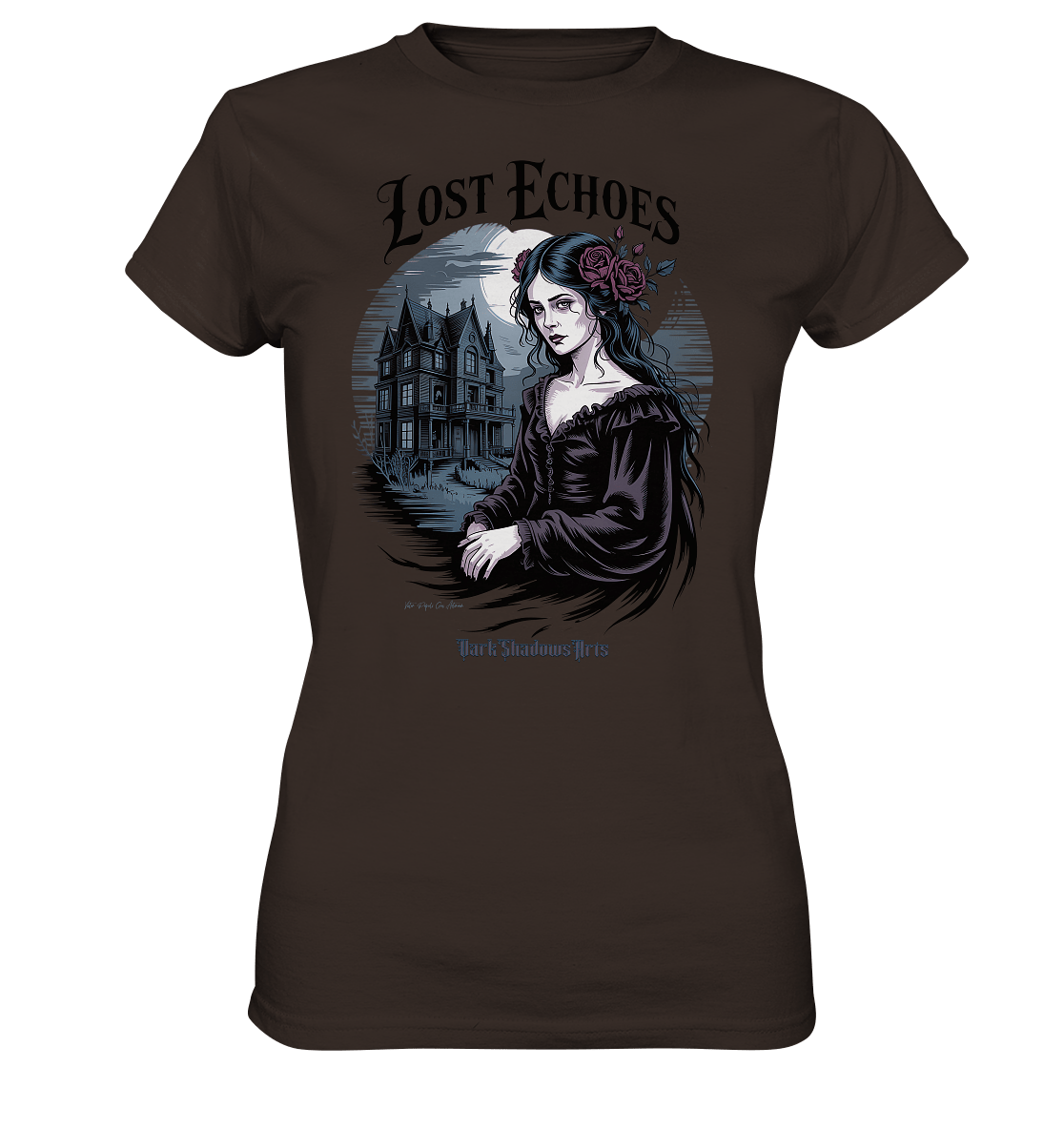 Lost Echoes – Geisterhafte Schönheit vor verlassener Villa im Gothic - Stil - Ladies Premium Shirt | Lady - Shirts | Dark Shadows Arts