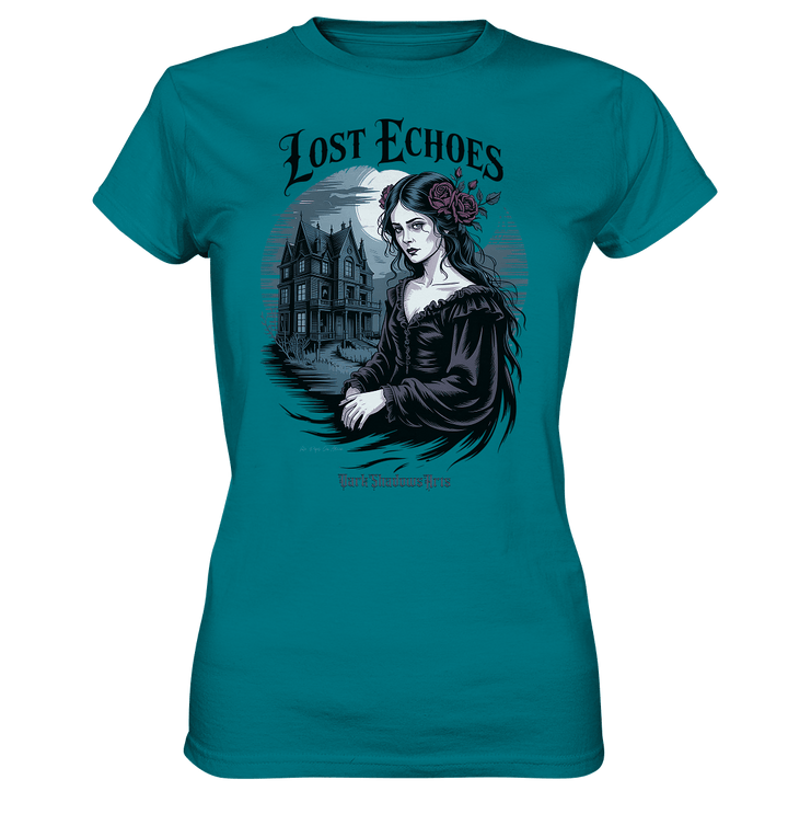 Lost Echoes – Geisterhafte Schönheit vor verlassener Villa im Gothic - Stil - Ladies Premium Shirt | Lady - Shirts | Dark Shadows Arts