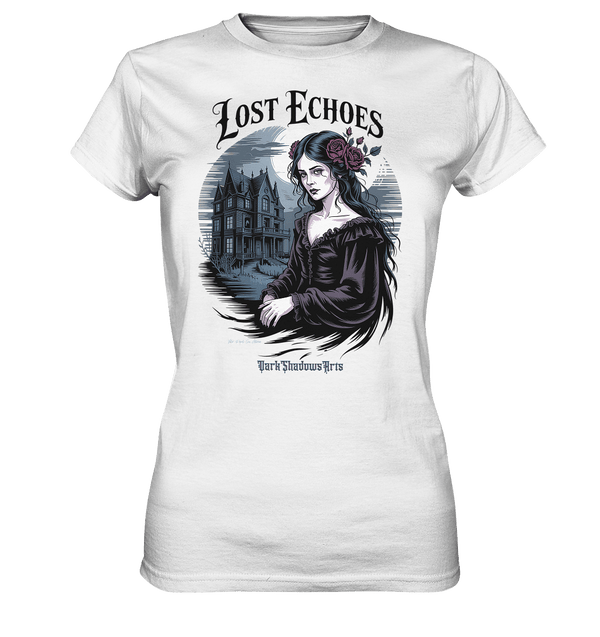 Lost Echoes – Geisterhafte Schönheit vor verlassener Villa im Gothic - Stil - Ladies Premium Shirt | Lady - Shirts | Dark Shadows Arts