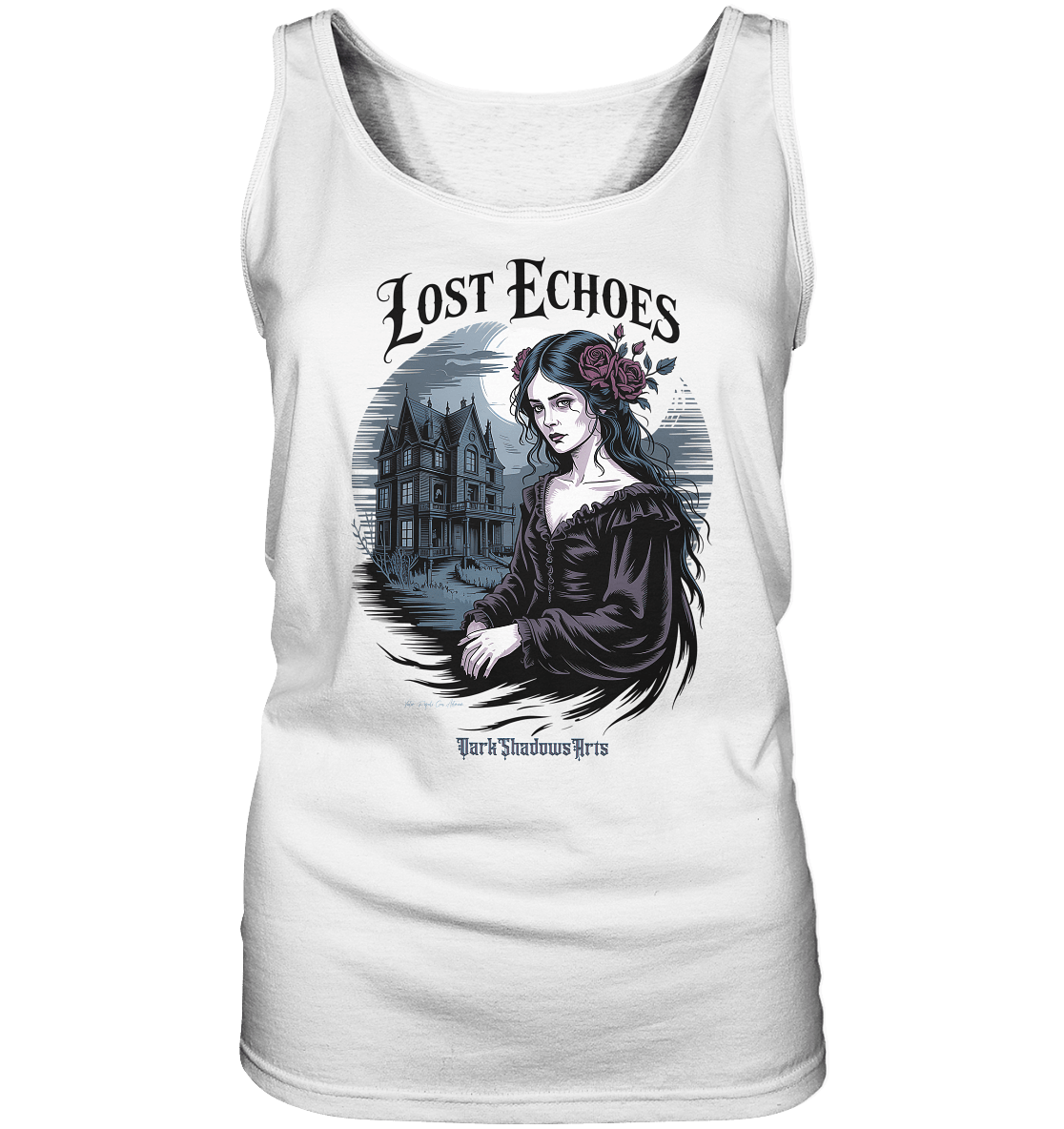 Lost Echoes – Geisterhafte Schönheit vor verlassener Villa im Gothic - Stil - Ladies Tank - Top | Tank - Tops | Dark Shadows Arts