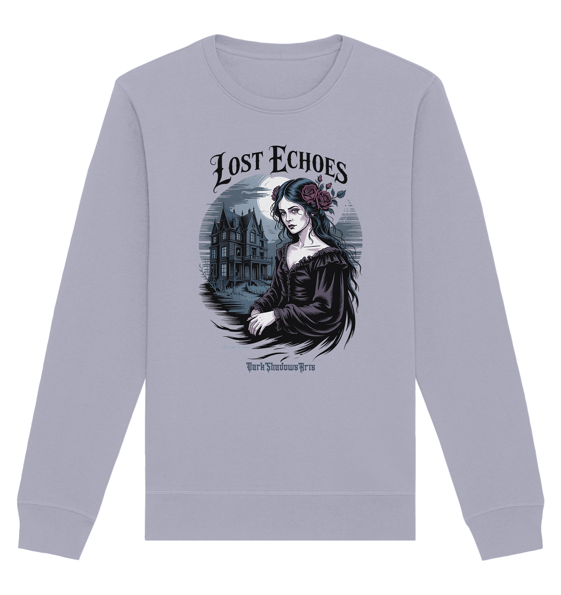 Lost Echoes – Geisterhafte Schönheit vor verlassener Villa im Gothic - Stil - Organic Basic Unisex Sweatshirt | Sweatshirts | Dark Shadows Arts