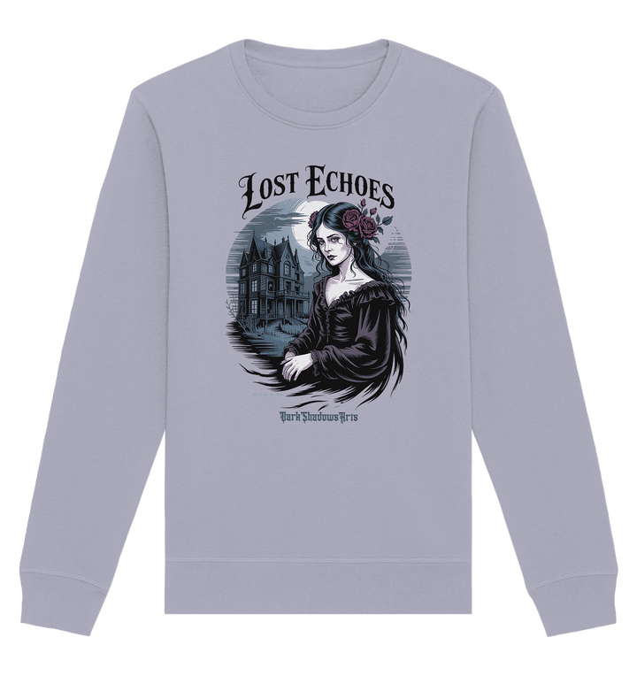 Lost Echoes – Geisterhafte Schönheit vor verlassener Villa im Gothic - Stil - Organic Basic Unisex Sweatshirt | Sweatshirts | Dark Shadows Arts