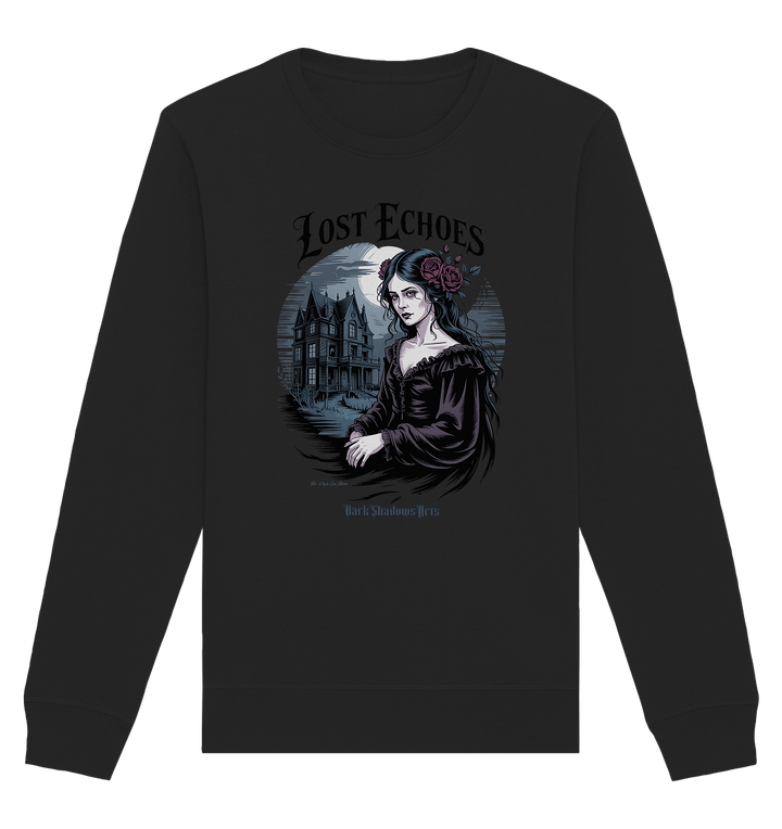 Lost Echoes – Geisterhafte Schönheit vor verlassener Villa im Gothic - Stil - Organic Basic Unisex Sweatshirt | Sweatshirts | Dark Shadows Arts